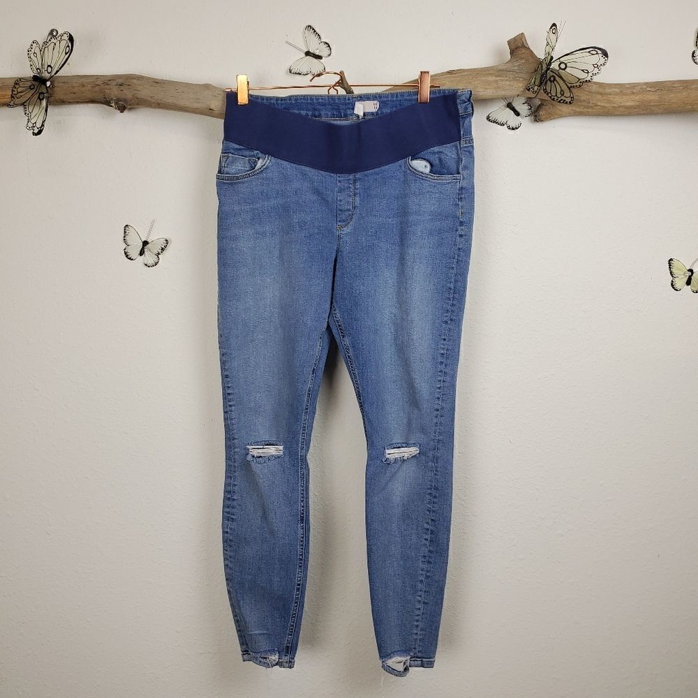 Asos distressed skinny maternity jeans